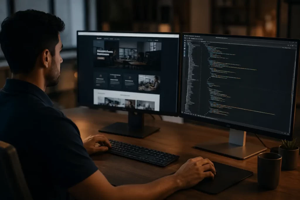 a developer improving security on a WordPress website
